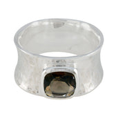 Mila antique Brown Solitaire Band Smoky Quartz Brown