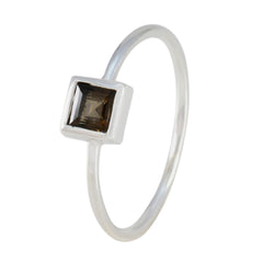 Yan Brown Solitaire Ring in Sleek Silver Setting