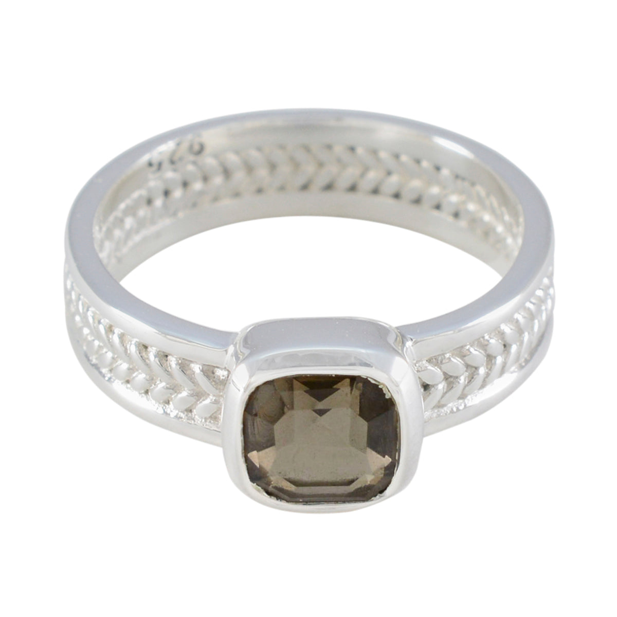 Rebeca Rope-Wire Brown Solitaire Band Smoky Quartz Brown