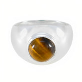 Nayara Modern Brown Solitaire Ring with Tiger Eye Gem Tiger Eye Brown