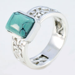 Victoria Art Deco Turquoise Solitaire Band