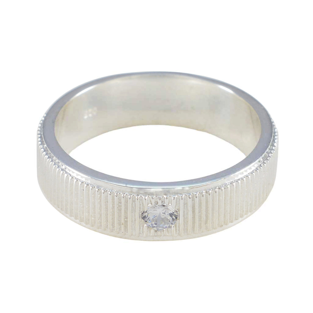 Kristine Romantic White Solitaire Band Cubic zirconia CZ White