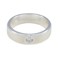 Kristine Romantic White Solitaire Band Cubic zirconia CZ White