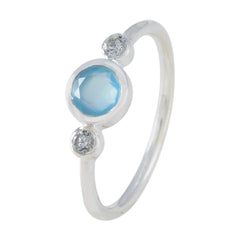 Aaliyah Aqua Trilogy Ring - Elegant Gemstone Jewelry