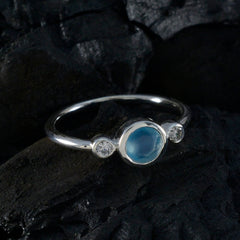 Aaliyah Aqua Trilogy Ring - Elegant Gemstone Jewelry