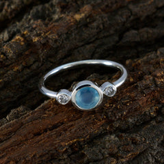Aaliyah Aqua Trilogy Ring - Elegant Gemstone Jewelry
