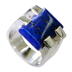 Aaliyah Signet Blue Solitaire Ring Lapis Lazuli Blue