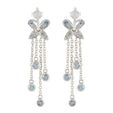 Aaliyah Earrings India - Trendy Dangle Design for Glam Blue Topaz Blue Stud