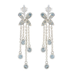 Aaliyah Earrings India - Trendy Dangle Design for Glam Blue Topaz Blue Stud
