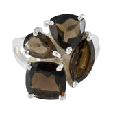 Aaliyah Gemstone Ring for Everyday Elegance smoky quartz Brown