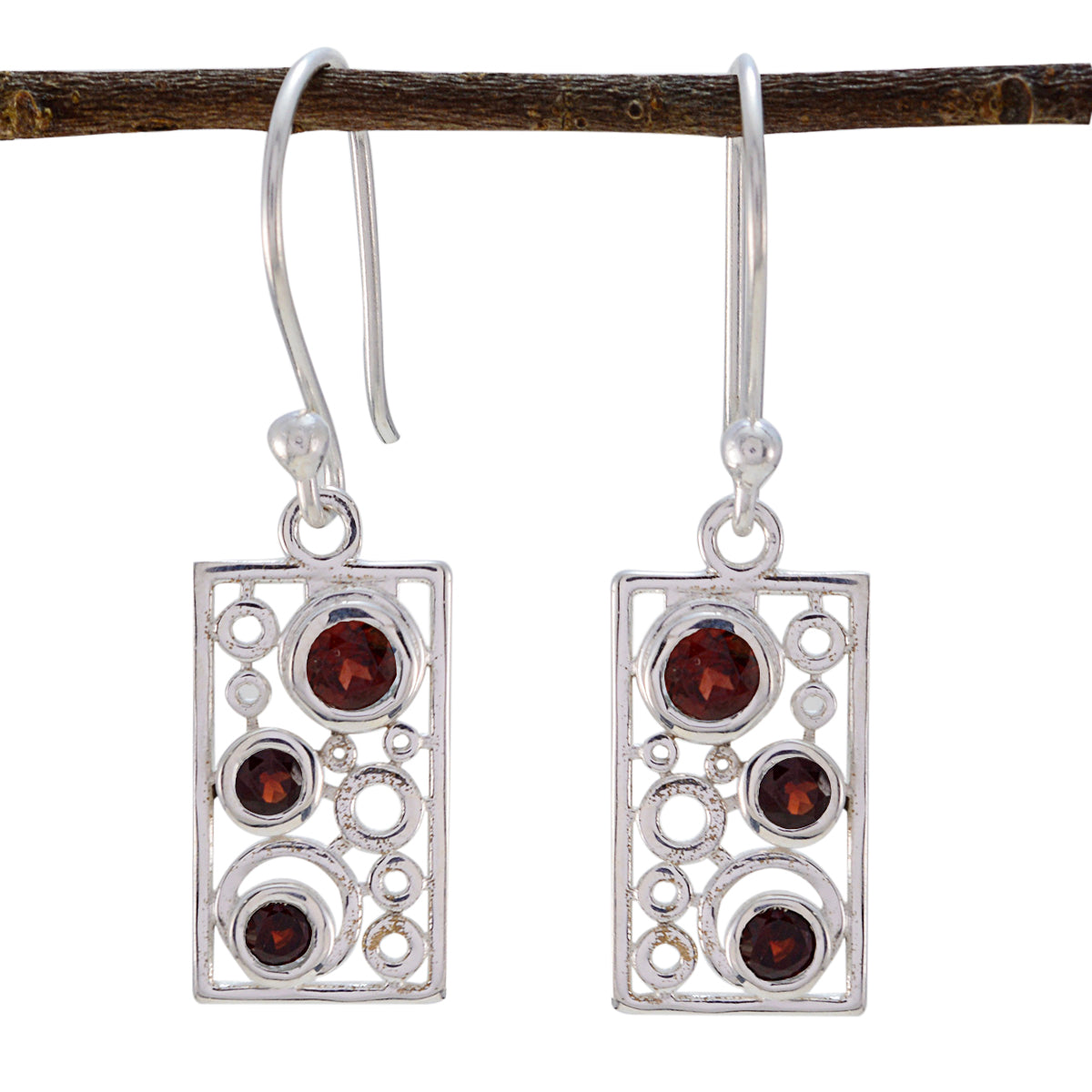 Abigail Red Featherlight Earrings for Everyday Glam Garnet Red Dangle