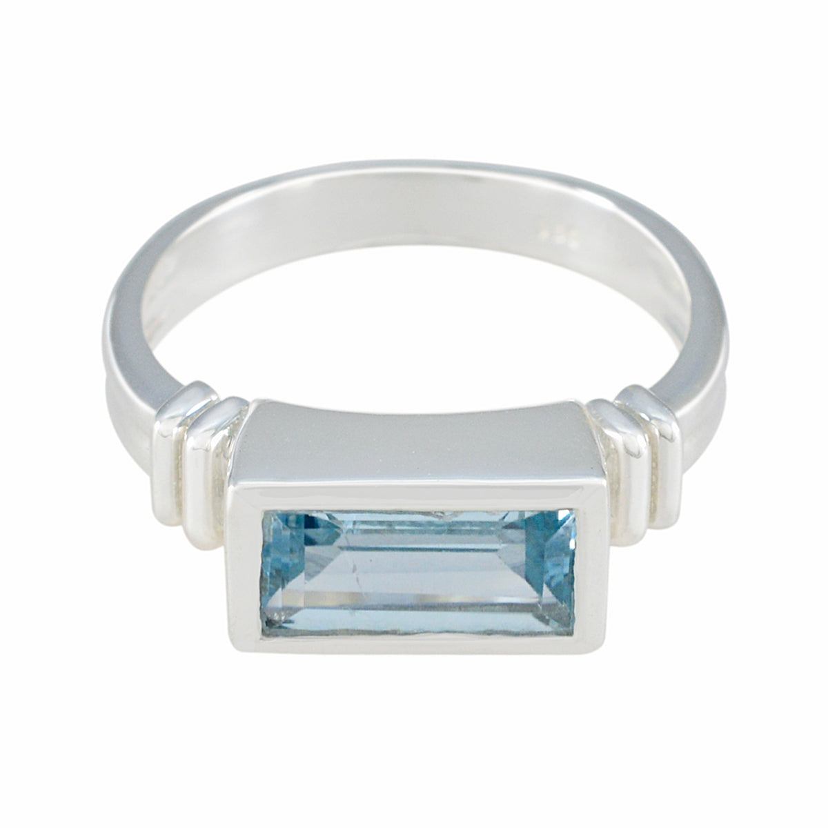 Kristine Abstract Blue Solitaire Ring Blue Topaz Blue