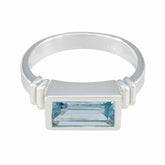 Kristine Abstract Blue Solitaire Ring Blue Topaz Blue