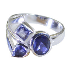 Alina Abstract Blue Trilogy Ring with Gemstone Design
