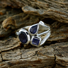 Alina Abstract Blue Trilogy Ring with Gemstone Design