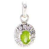 Putri Abstract Gemstone Necklace Silver Peridot Pendant Peridot Green Green
