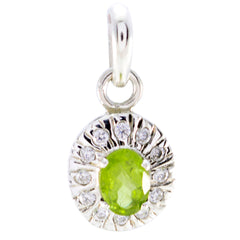 Putri Abstract Gemstone Necklace Silver Peridot Pendant Peridot Green Green