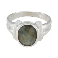 Liyana Abstract Grey Solitaire Ring Labradorite Gray