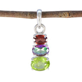 Emi Abstract Pendant Jewelry India – Colorful Gemstone Charm Multi Stone multicolor Multicolor