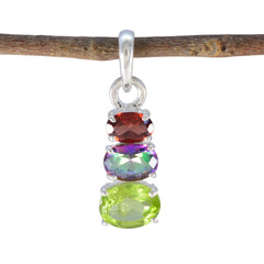 Emi Abstract Pendant Jewelry India – Colorful Gemstone Charm Multi Stone multicolor Multicolor
