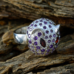Luisa Abstract Purple Gemstone Ring with Animal Design