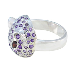 Luisa Abstract Purple Gemstone Ring with Animal Design