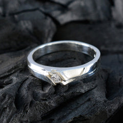 Lucia Abstract White Solitaire Ring