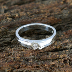 Lucia Abstract White Solitaire Ring