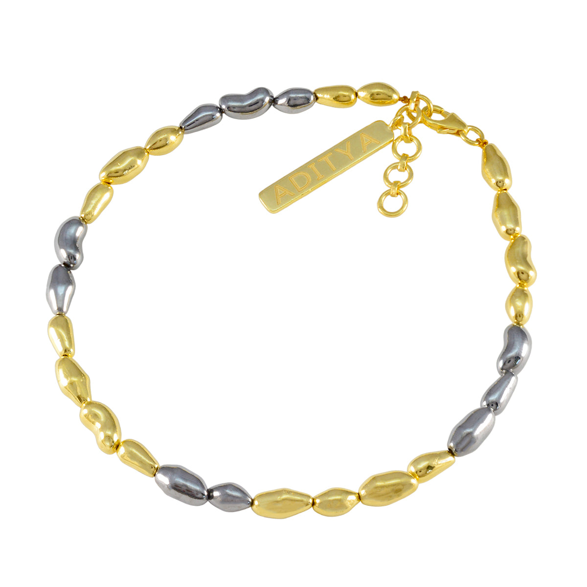 Savannah Two-Tone Beaded Bracelet for Everyday Glam Plain yellow