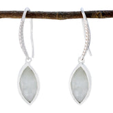 Agnes White Solitaire Earrings for Everyday Elegance Rainbow Moonstone White Dangle
