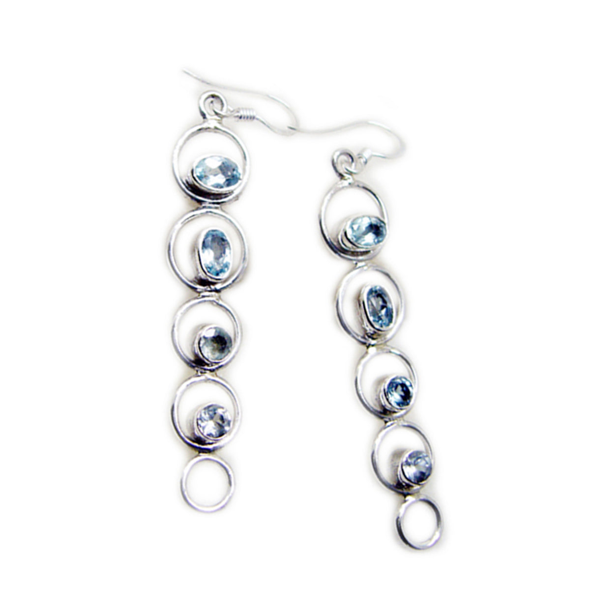 Agustina Gemstone Earrings for Everyday Glam Blue Topaz Blue Dangle
