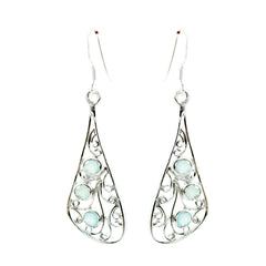 Aiko Aqua Dangle Earrings for Everyday Glam Aqua Chalcedony Green Dangle