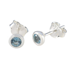 Aiko Blue Earrings India - Stylish Silver Studs
