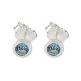 Aiko Blue Earrings India - Stylish Silver Studs Blue Topaz Blue Stud