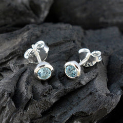 Aiko Blue Earrings India - Stylish Silver Studs