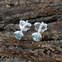 Aiko Blue Earrings India - Stylish Silver Studs