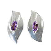 Aiko Purple Solitaire Earrings for Everyday Glam Amethyst Purple Stud