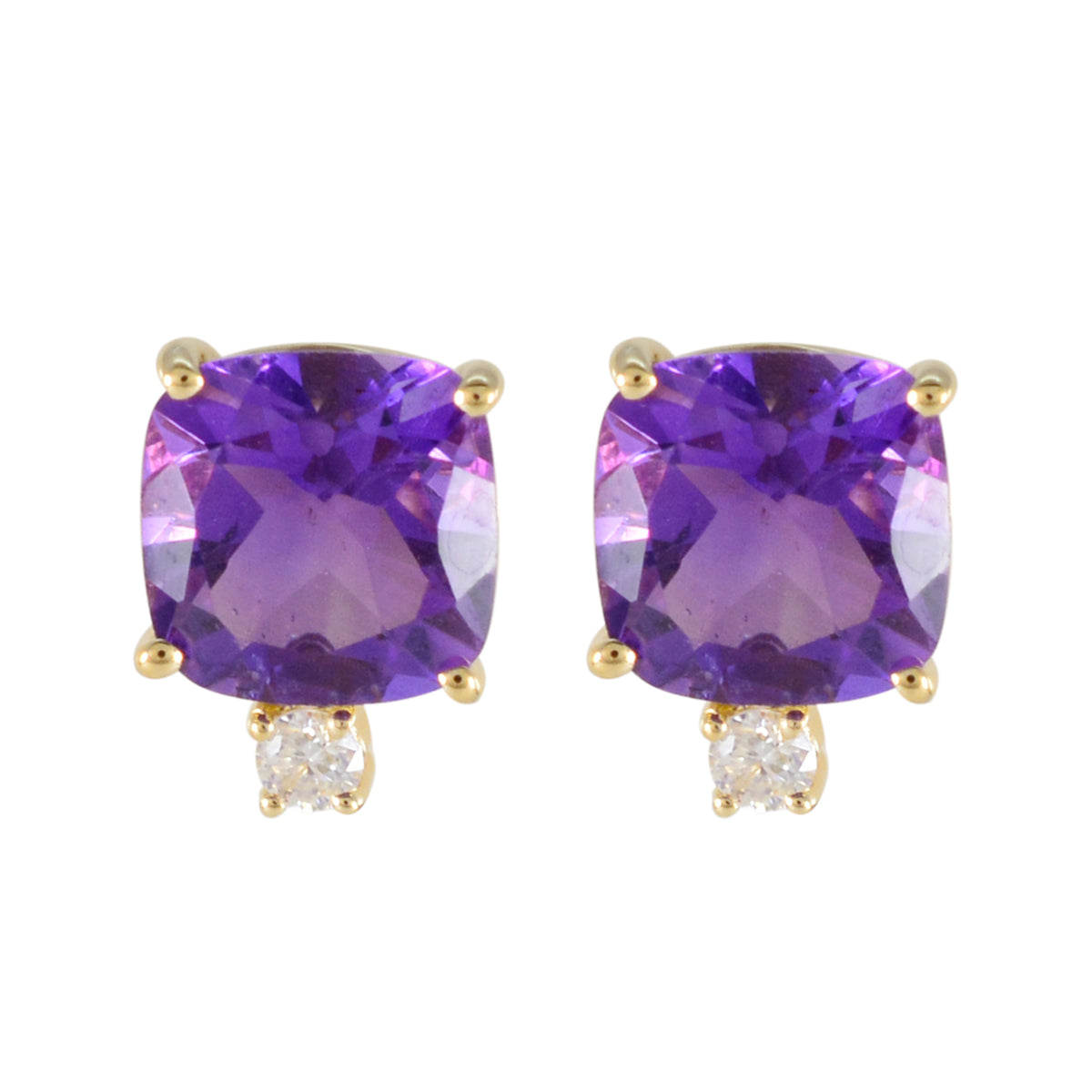 Aiko Purple Stud Earrings for Everyday Glam Amethyst Purple Stud