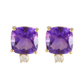 Aiko Purple Stud Earrings for Everyday Glam Amethyst Purple Stud
