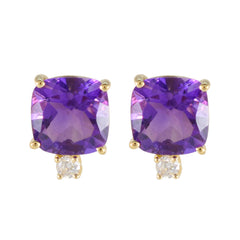 Aiko Purple Stud Earrings for Everyday Glam Amethyst Purple Stud