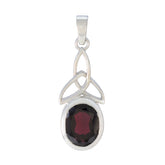 Aiko Red Claddagh Pendant – Elegant Gemstone Jewelry Garnet Red Red