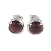 Aiko Red Solitaire Earrings | Chic Everyday Jewelry Garnet Red Stud