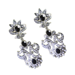 Aisha Black Stud Earrings for Everyday Glam