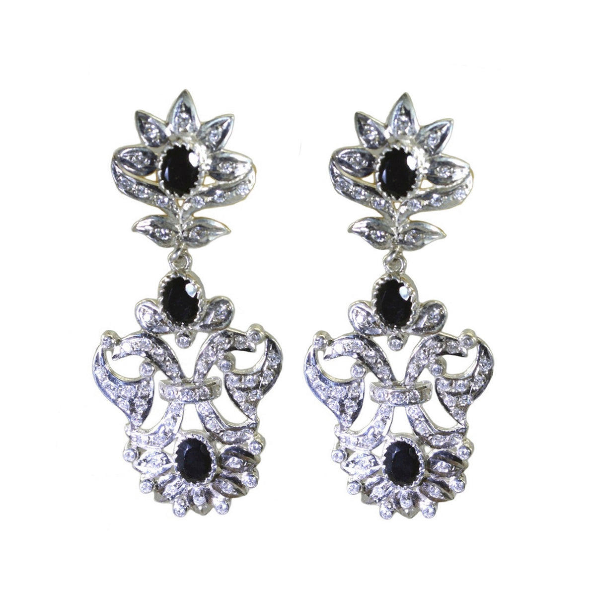 Aisha Black Stud Earrings for Everyday Glam Black Onyx Black Stud