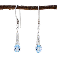 Aisha Blue Dangle Earrings for Everyday Glamour Blue Topaz Blue Dangle