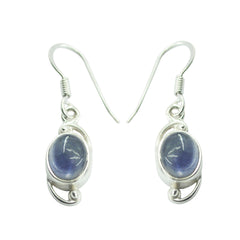 Aisha Blue Solitaire Earrings for Everyday Glam Iolite Blue Dangle