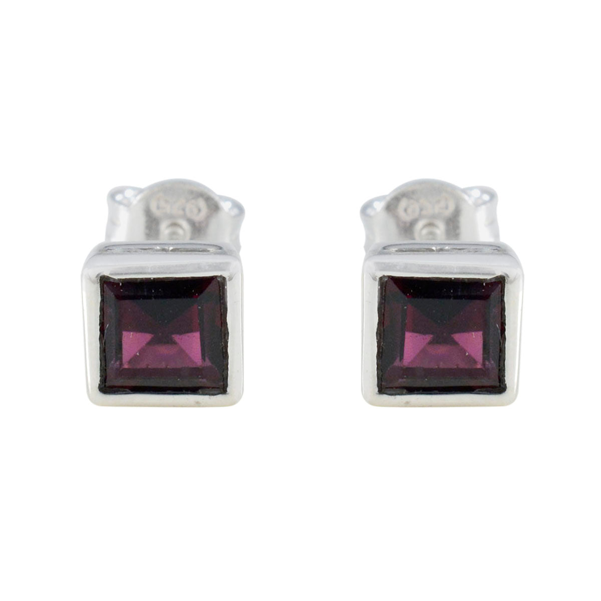 Alejandra Red Solitaire Stud Earrings for Everyday Glam Garnet Red Stud