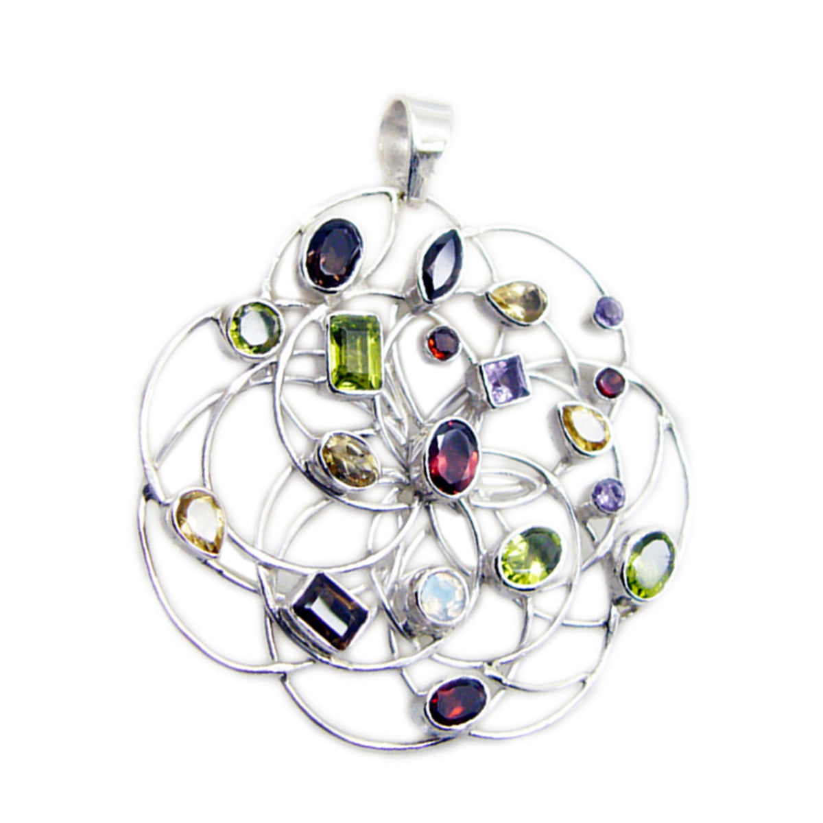 Alejandra Statement Necklace with Colorful Gemstones Amethyst Purple Purple