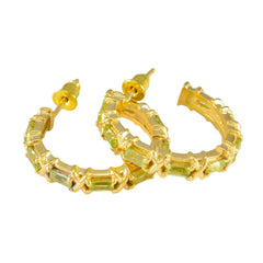 Alice Green Stud Earrings - Stylish Gold Hoops