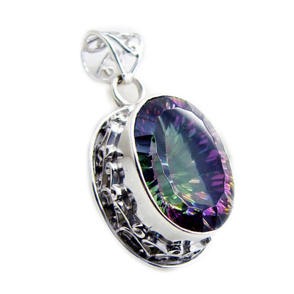 Amelia Multicolor Pendant - Stunning Gemstone Jewelry Mystic Quartz multicolor Multicolor
